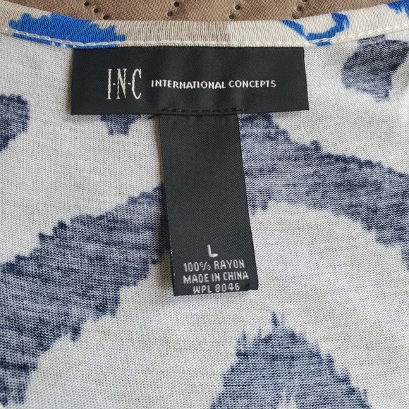 INC Sequins Ikat Cold Shoulder Top size L - Picture 3 of 9